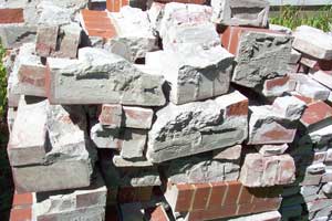 Pile of removed bricks